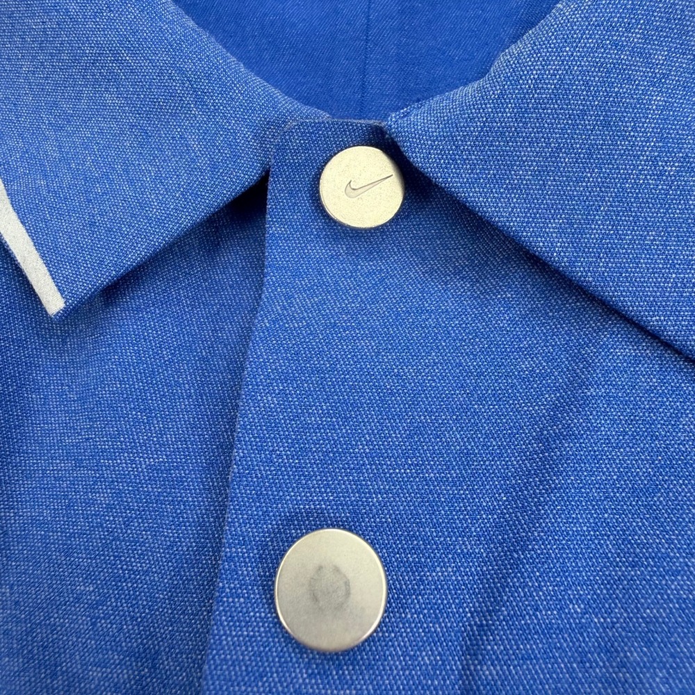 Nike Tiger Woods Polo Shirt Mens Large Blue Dri-FIT Kaluhyat Golf Club Stretch - Picture 7 of 16